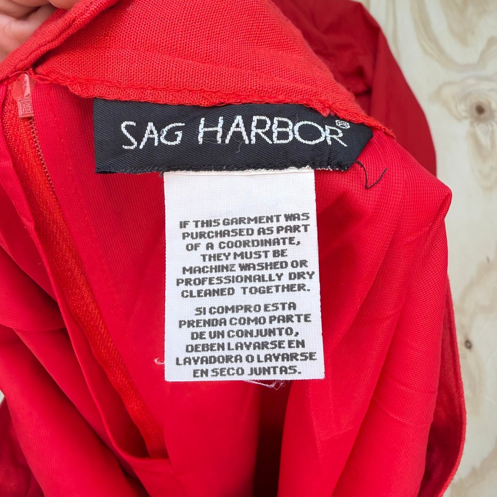 Sag Harbor Red Skirt Suit Set Vintage Blazer & Skirt 12 Vintage Academia - Picture 9 of 14